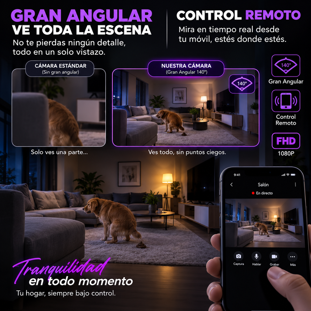 Mini Cámara WiFi 1080P HD USB
