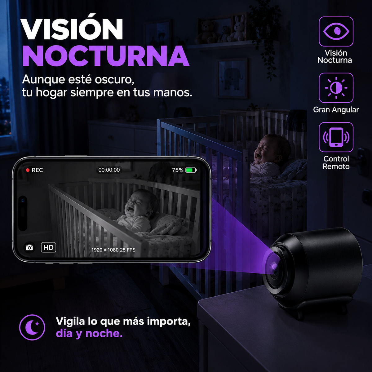 Mini Cámara WiFi 1080P HD USB