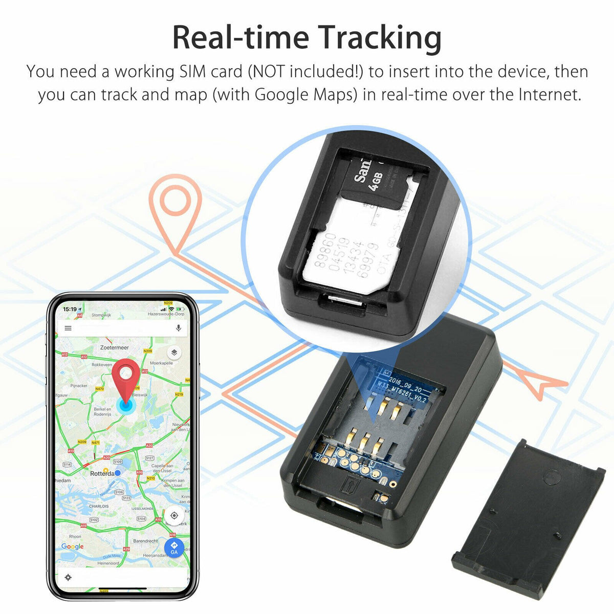 Mini localizador GPS magnético